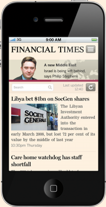 FT web app iPhone