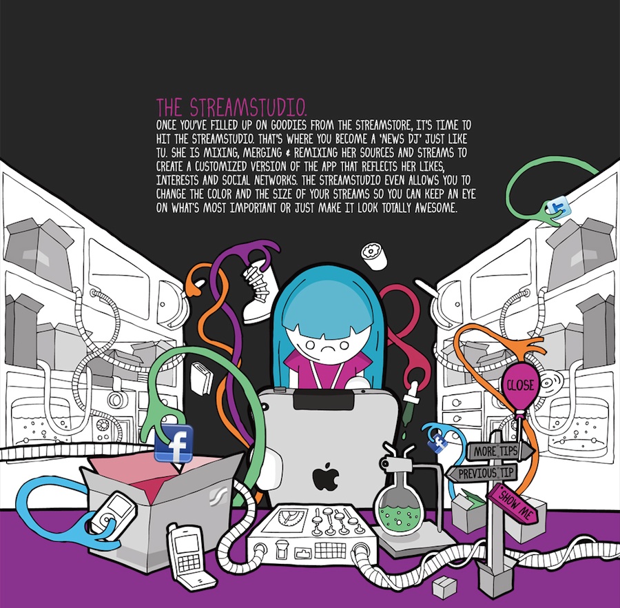 Taptu iPad StreamStudio illustration