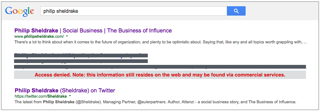 access to this search result is denied