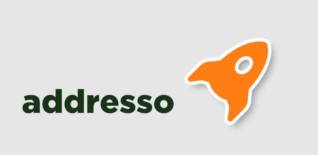 The Addresso logo and a rocket icon.