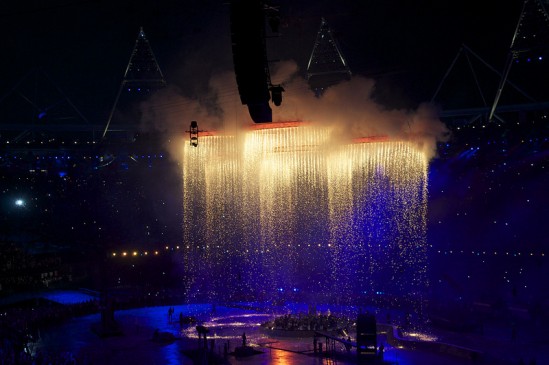London 2012 Olympic rings forged
