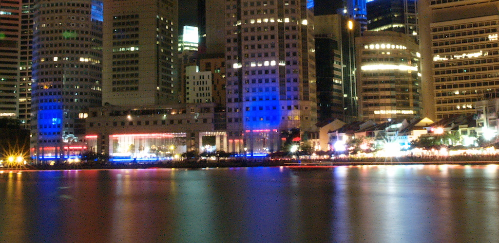 Singapore harbour at night